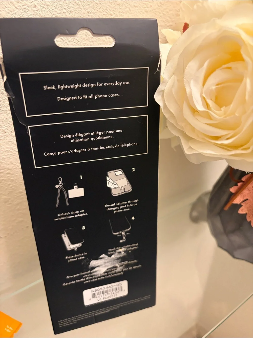 kate spade white pearl & crystal phone charm